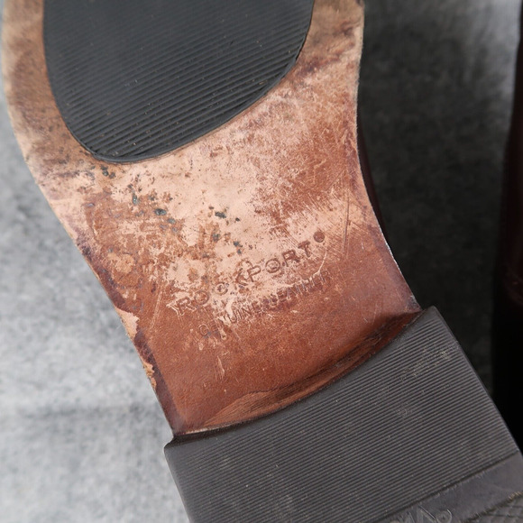 Rockport Shoes Men 8.5 Oxford Cap Toe Leather Dress Formal Classic Comfort Brown - Picture 14 of 16